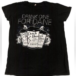 Dutch Bros VINTAGE Black + White “Drink One For Dane” SMALL + MEDIUM RARE DB